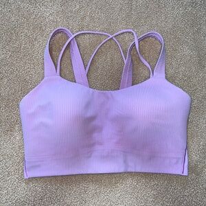 Lululemon Like a Cloud Longline Ribbed Bra *Light Support, D/DD Size 8 in Pink